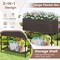 2-in-1 Raised Garden Bed with Storage Shelf 28" Brown PE Rattan Planter with Drain Holes